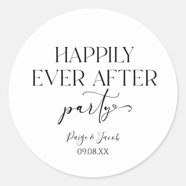 Sticker Rond Heureusement Jamais Après La Réception De Mariage  (Devant)