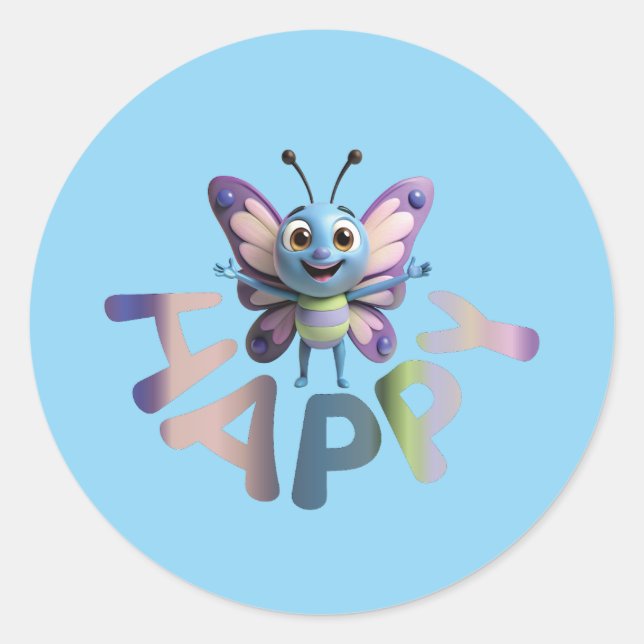 STICKER ROND HEUREUX (Devant)