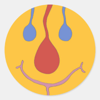 STICKER ROND HEUREUX