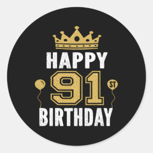 Sticker Rond Heureux 91E Pour 91 Et