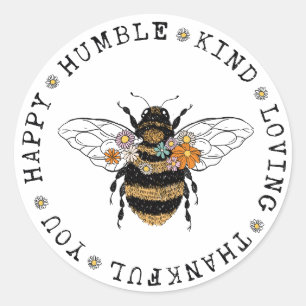 Sticker Rond Heureux Abee Humble