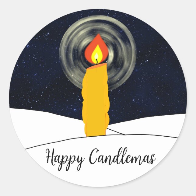 Sticker Rond Heureux cierges (Devant)
