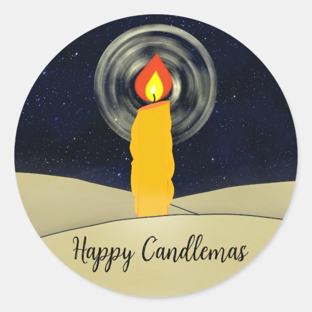 Sticker Rond Heureux cierges (Devant)