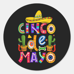 Sticker Rond Heureux Cinco De Mayo Fiesta Squad 5 De Mayo Mexic