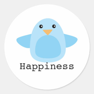 Sticker Rond Heureux comme Bluebird