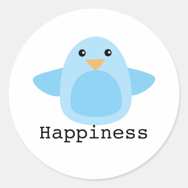 Sticker Rond Heureux comme Bluebird (Devant)