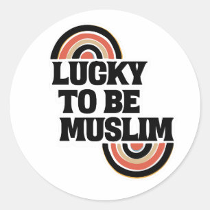 Sticker Rond Heureux d'être des citations spirituelles musulman