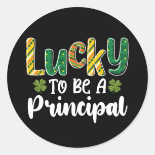 Sticker Rond Heureux d'être une école principale St Patrick's D