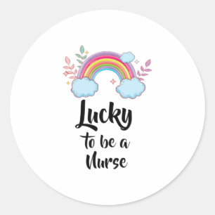 Sticker Rond Heureux D'Être Une Infirmière