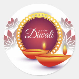 Sticker Rond Heureux Diwali