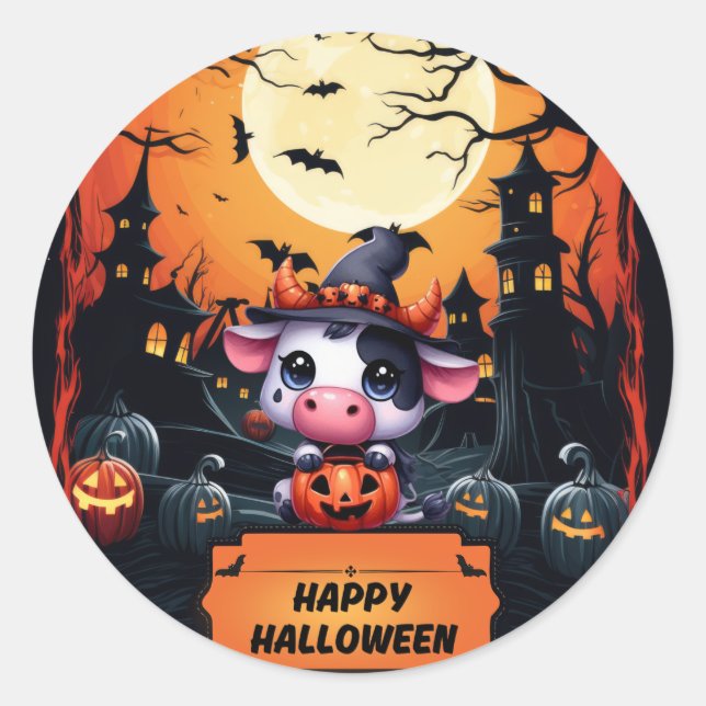 STICKER ROND HEUREUX HALLOWEEN 31 (Devant)