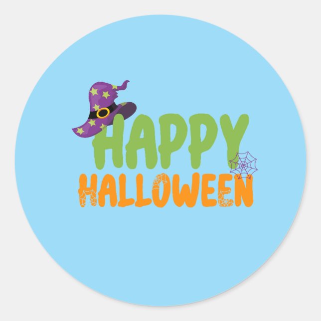 Sticker Rond heureux hallowen (Devant)