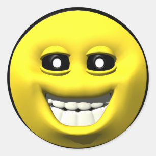 Sticker Rond Heureux jaune