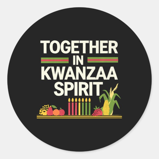Sticker Rond Heureux Kwanzaa bougies Afrique Fête Afrique Améri (Devant)