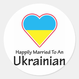 Sticker Rond Heureux Marié Ukrainien