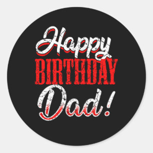 Sticker Rond Heureux papa papa papa papa papa père Anniversaire