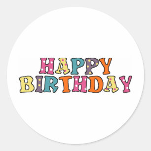 Sticker Rond Heureux voeux d'anniversaire
