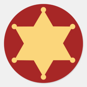 Sticker Rond Hexagone étoile de shérif hexagone sheriff's badge
