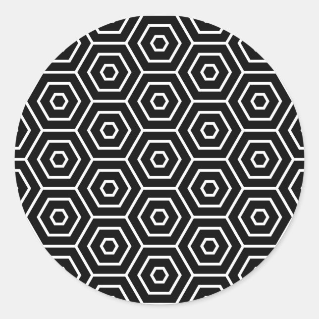 Sticker Rond Hexagone texture geometric pattern (Devant)