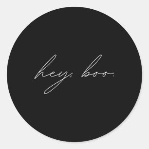 Sticker Rond Hey Boo Halloween