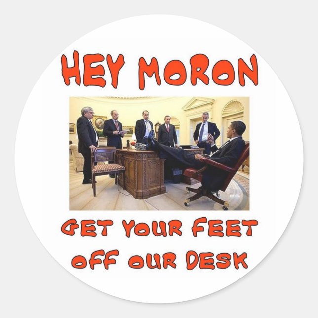 STICKER ROND HEY MORON (Devant)