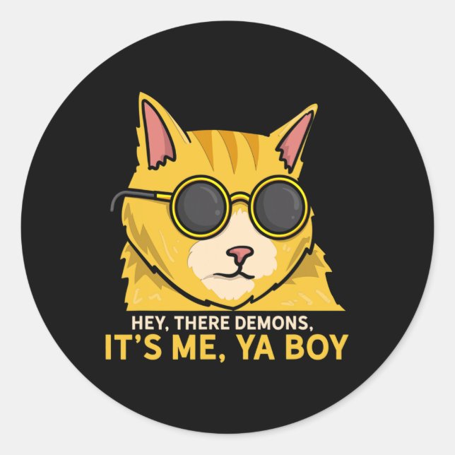 Sticker Rond Hey There Démons Son Moi Ya Boy - Éffrayant Ghost  (Devant)