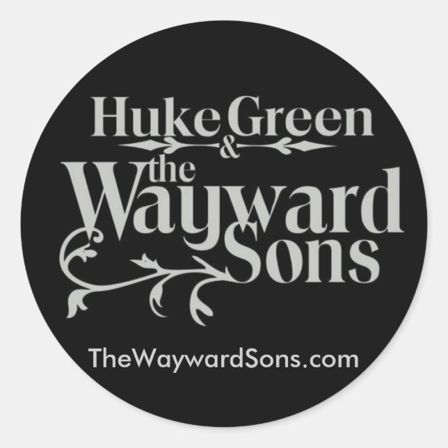 Sticker Rond HG&amp ; Logo WS noir plus grand dos, TheWaywardSo (Devant)