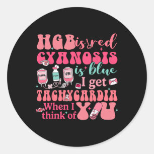 Sticker Rond Hgb est rouge, j'ai une tachycardie quand je pense