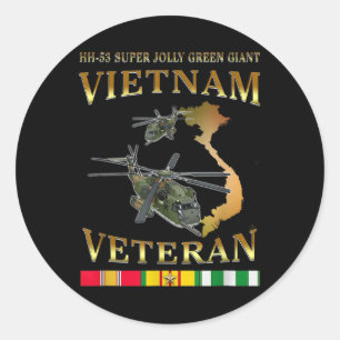 Sticker Rond Hh-53 Super Jolly Green Giant Helicopter Vietnam V