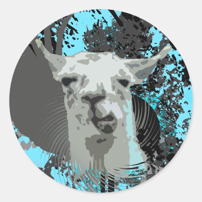 Sticker Rond hi-fi llama. (Devant)