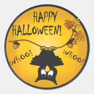 Sticker Rond Hialloween Whoo Owo