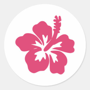 Sticker Rond Hibiscus