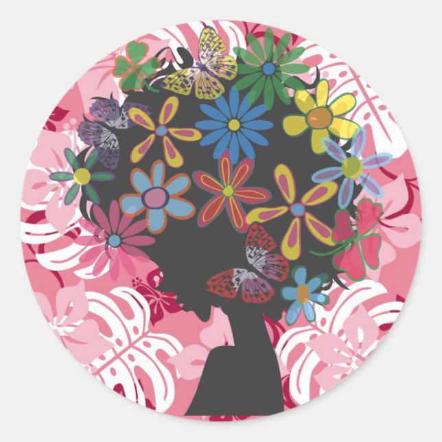 Sticker Rond Hibiscus×Bomber Head (Devant)