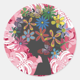 Sticker Rond Hibiscus×Bomber Head