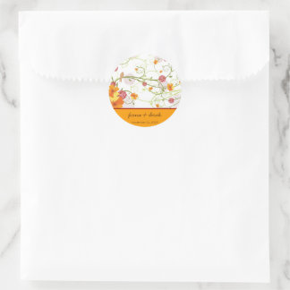 Sticker Rond Hibiscus Jaune Mariage Floral