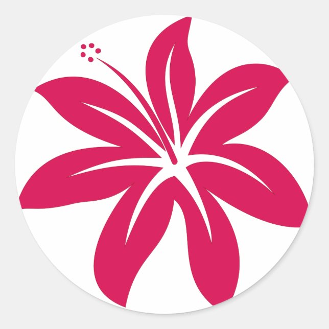 Sticker Rond Hibiscus rouge (Devant)
