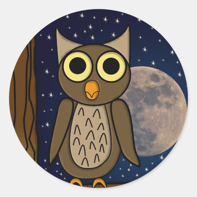 Sticker Rond hibou (Devant)