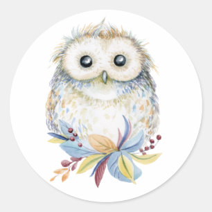 Sticker Rond Hibou