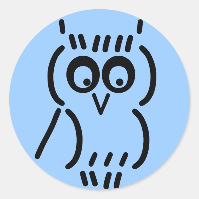 Sticker Rond Hibou ASCII (Devant)
