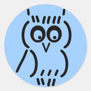 Sticker Rond Hibou ASCII