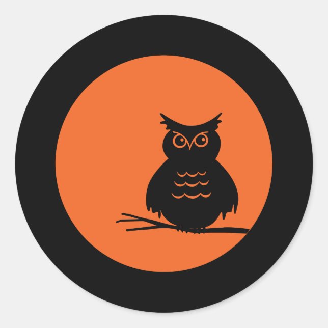 Sticker Rond Hibou d'Halloween (Devant)