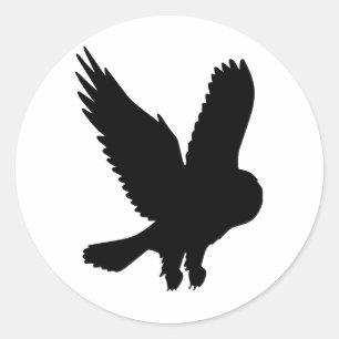Sticker Rond Hibou en vol