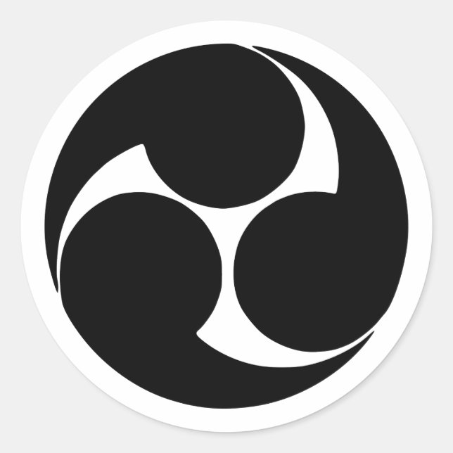 Sticker Rond Hidari mitsudomoe, Japon (Devant)