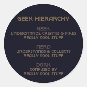 Sticker Rond Hiérarchie geek (Bronzed)