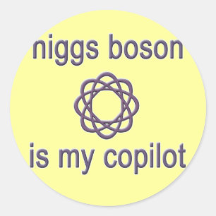 Sticker Rond Higgs Boson Est Mon Co-Pilote Humour Physique