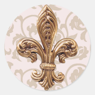 Sticker Rond HIGH LIFE Charm School rose scroll fleur de lis St