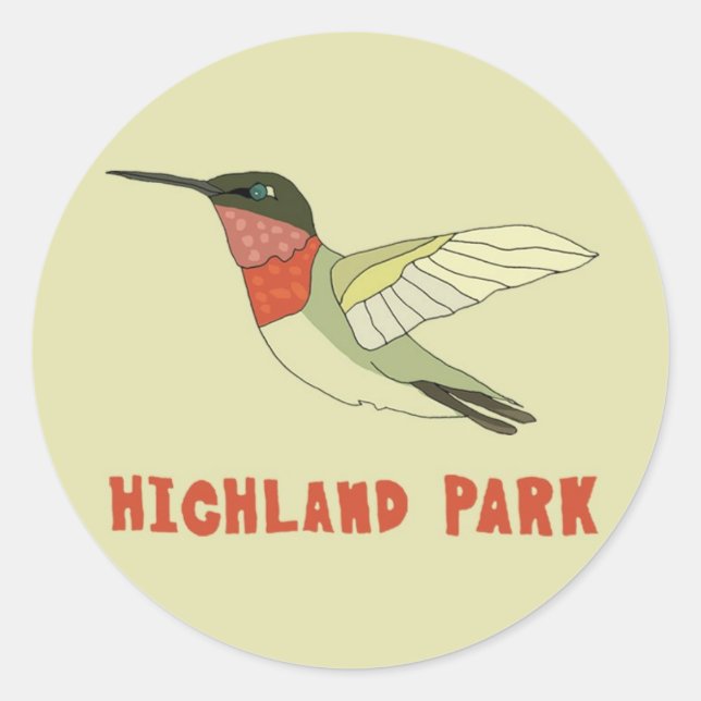 Sticker Rond Highland Park (Devant)