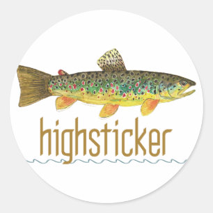 Sticker Rond Highsticker - Pêche à la mouche