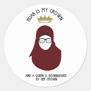 Sticker Rond Hijab est ma couronne - VERRES