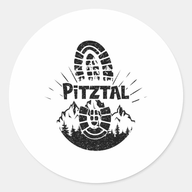 Sticker Rond Hiker Pitztal Tyrol Autriche Vacances (Devant)